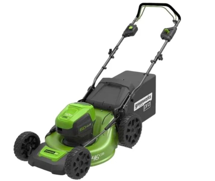 Greenworks GD60LM46HPK4, газонокосилка аккумуляторная 60V, 46 см. Обзор: плюсы и минусы