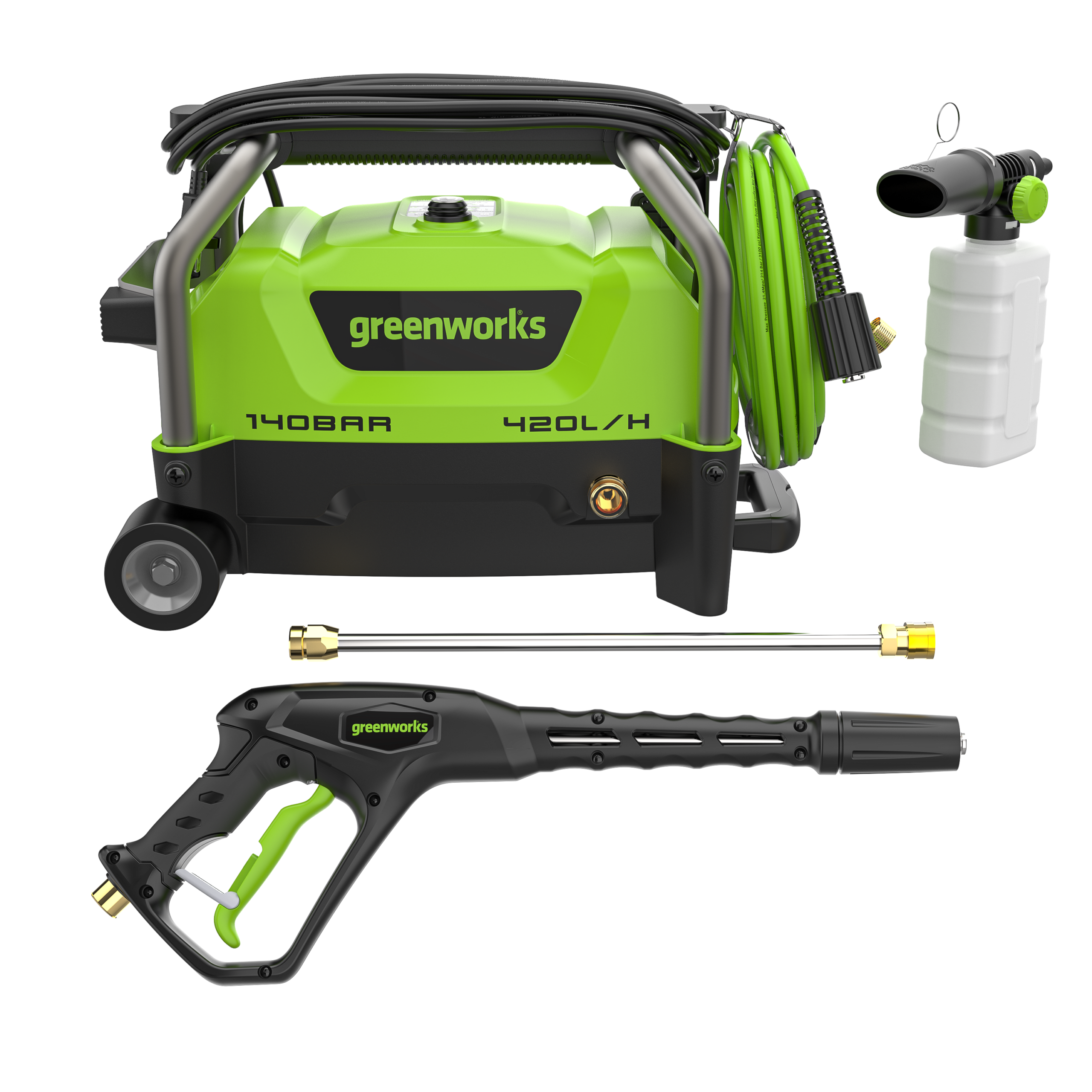 Мойки высокого давления Greenworks PW5130 и PW3140: надежность, мощность и продуманная эргономика для любых задач